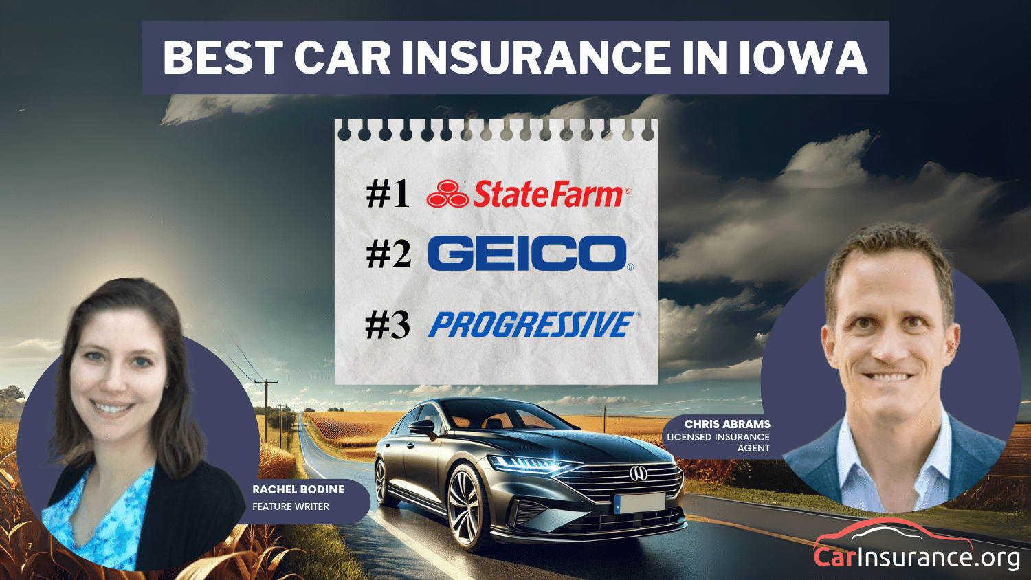 State Farm, Geico, and Progressive: Best car insurance in Iowa