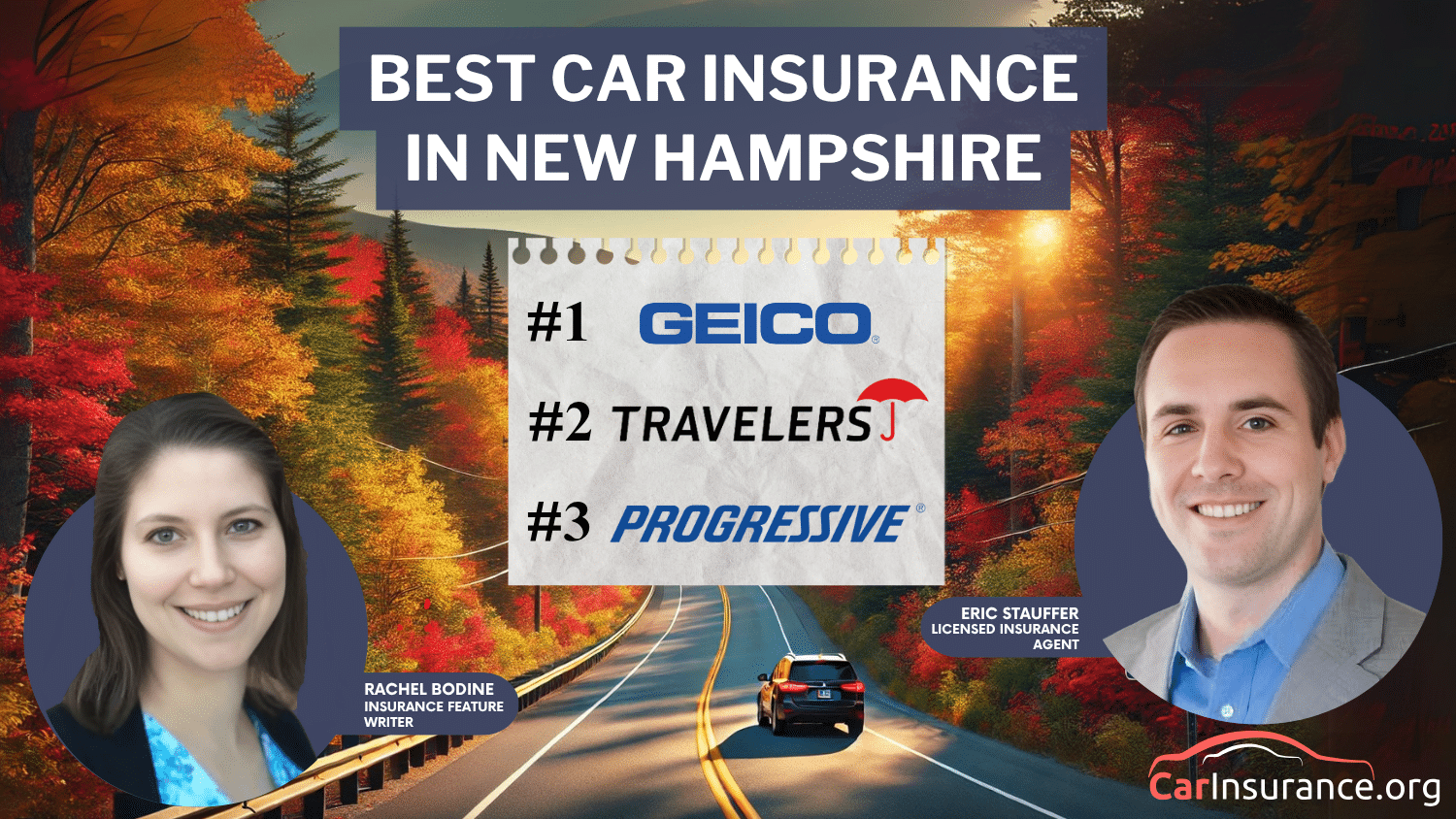 Best Car Insurance in New Hampshire: Geico, Travelers, and Progressive