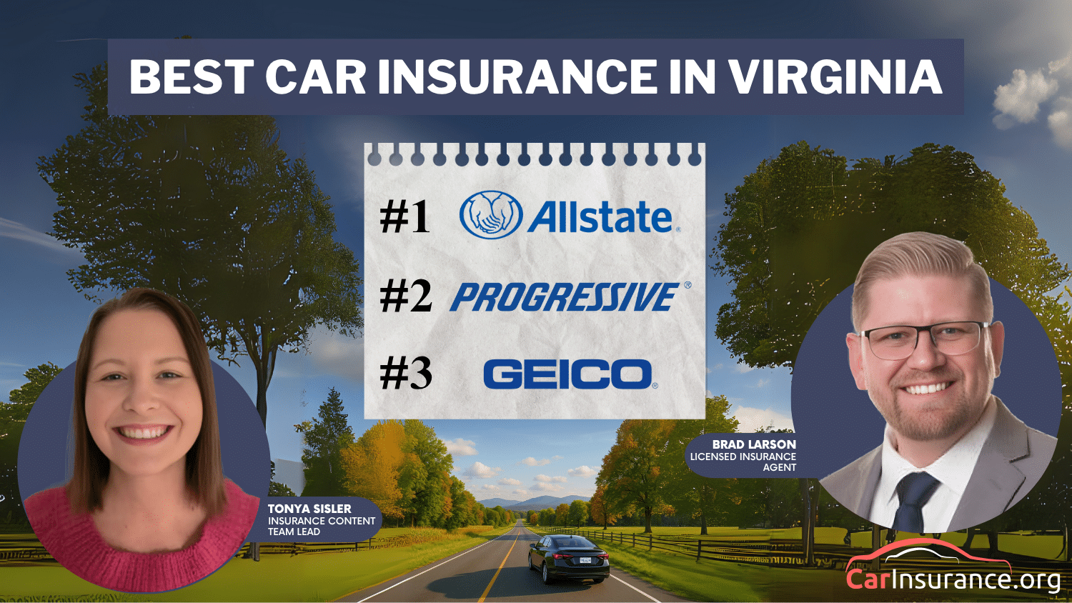 Best Car Insurance in Virginia: Allstate, Progressive, and Geico