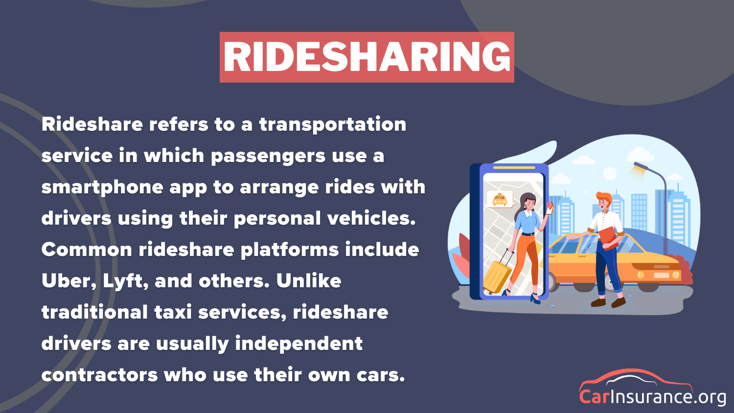 Ridesharing Definition Card: best car insurance in Montana