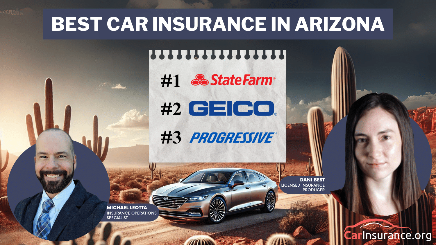 best car insurance in Arizona - State Farm, Geico, and Progressive