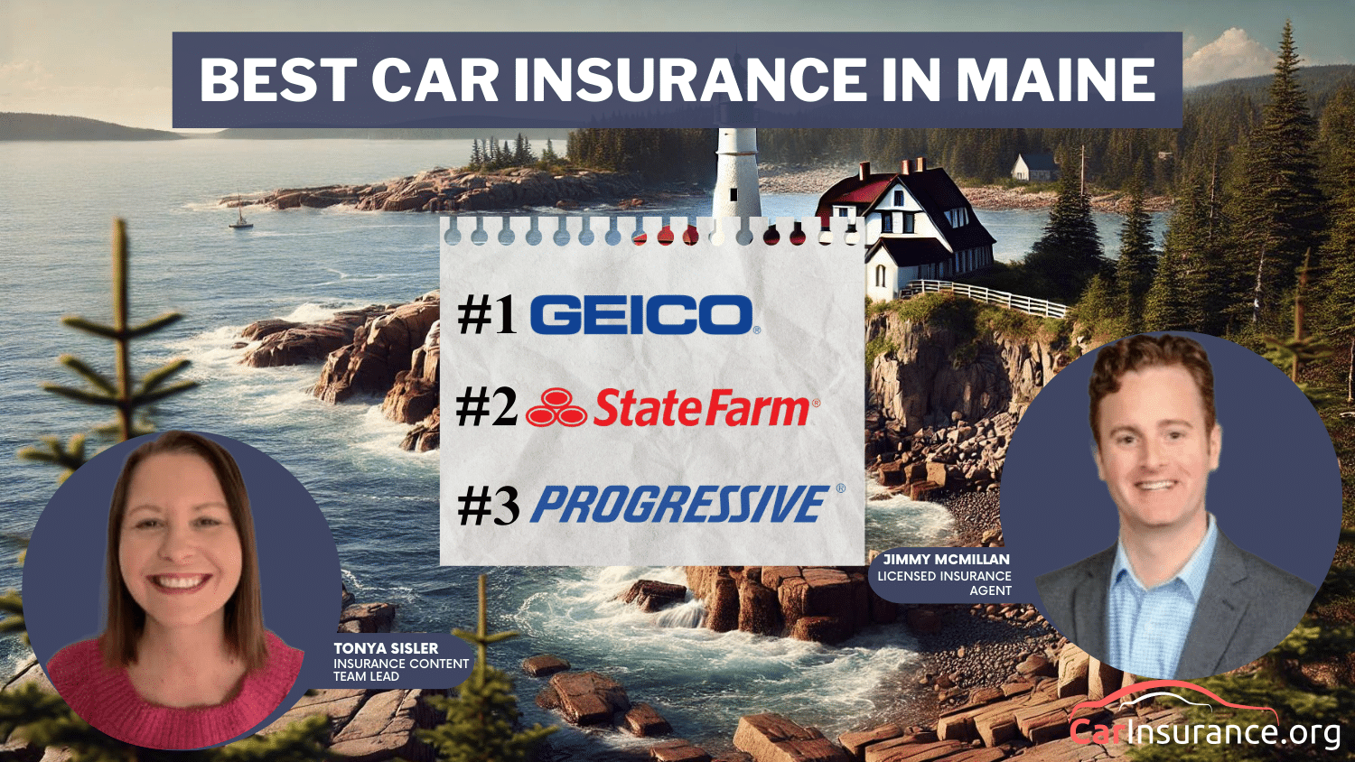 best car insurance in Maine: Geico, State Farm, and Progressive