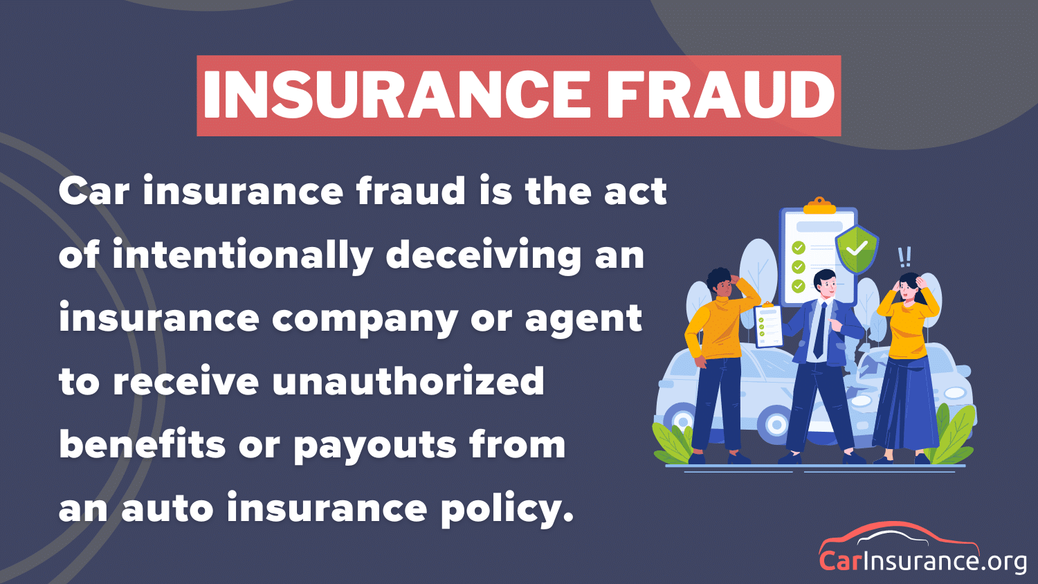 Insurance Fraud Definition Card: best car insurance in Missouri