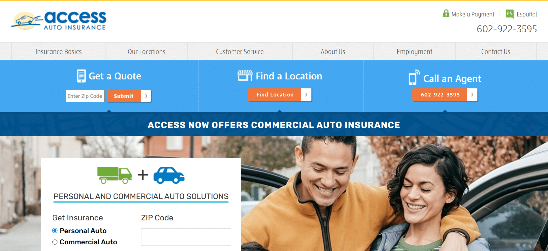 Access Auto Insurance Home Page Screenshot: Access Car Insurance Review