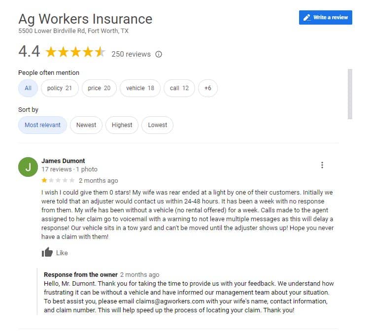 Ag Workers Mutual Car Insurance Review: Ag Workers Mutual Customer Review Google