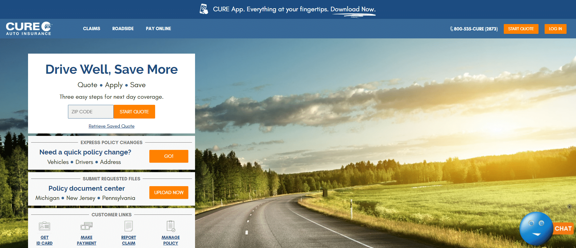 CURE Car Insurance Review: CURE Insurance Website