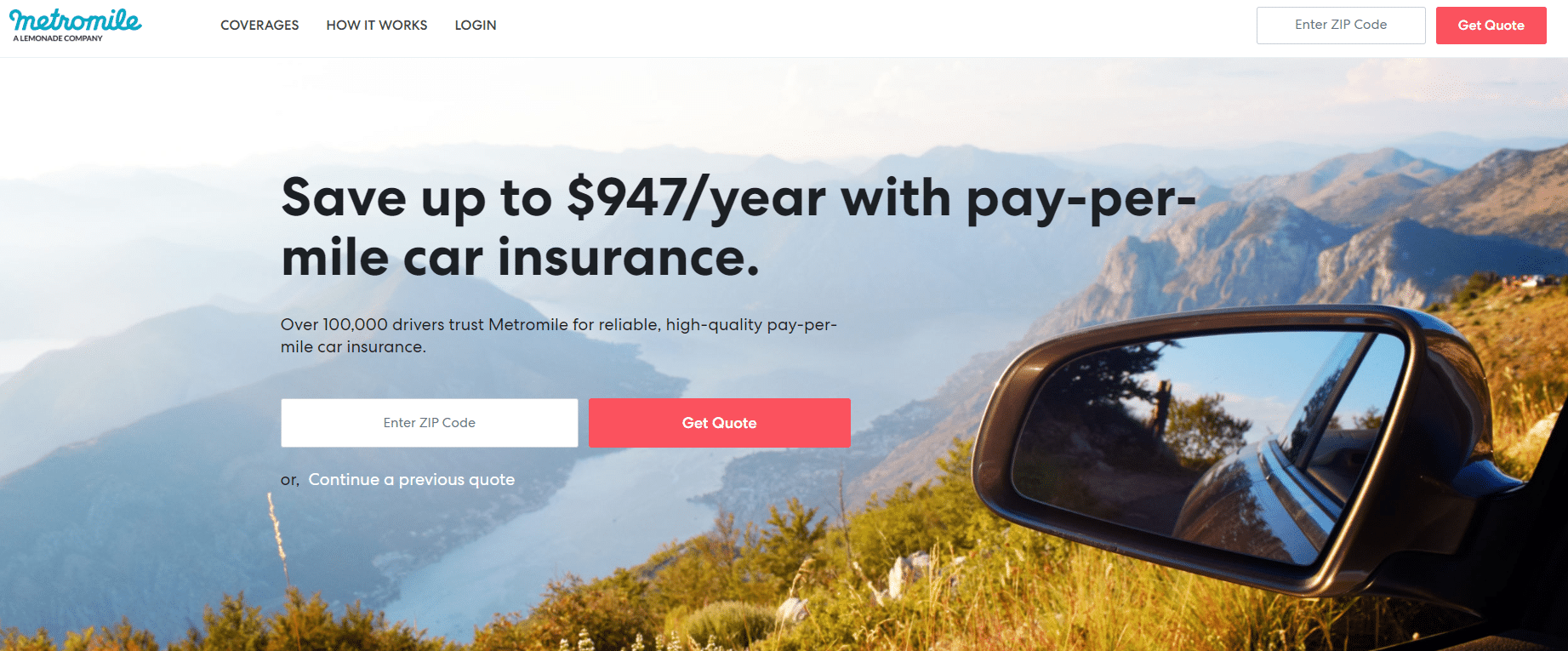 Metromile car insurance review: Metromile Homepage