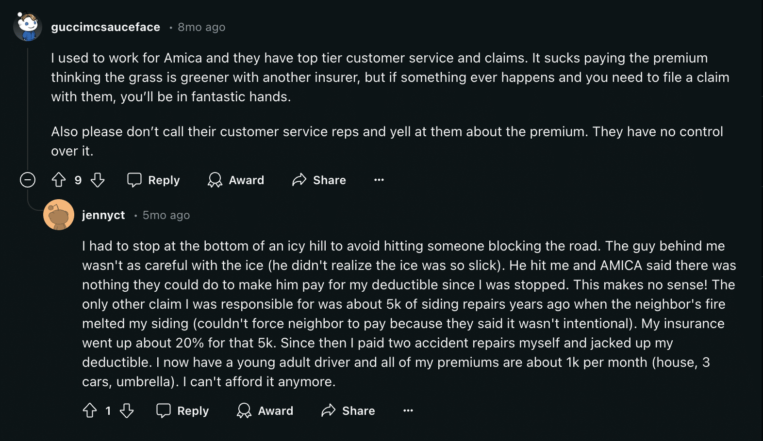 Amica Mutual Car Insurance customer reviews