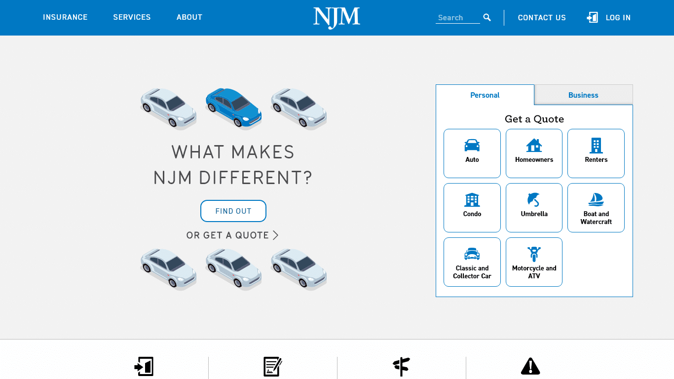 NJM homepage screenshot: NJM Car Insurance Review 
