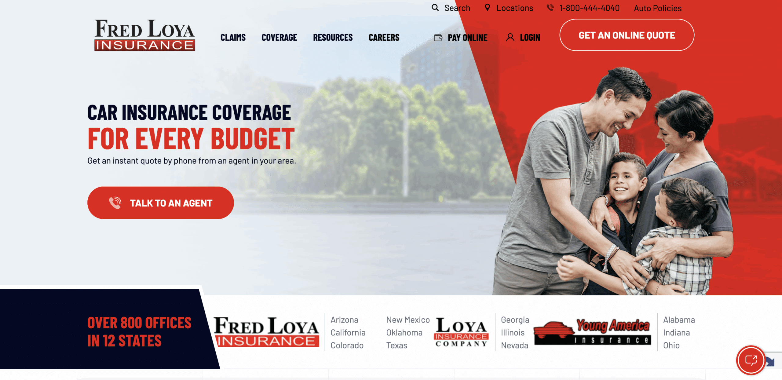 Provider Screenshot: Fred Loya Car Insurance Review