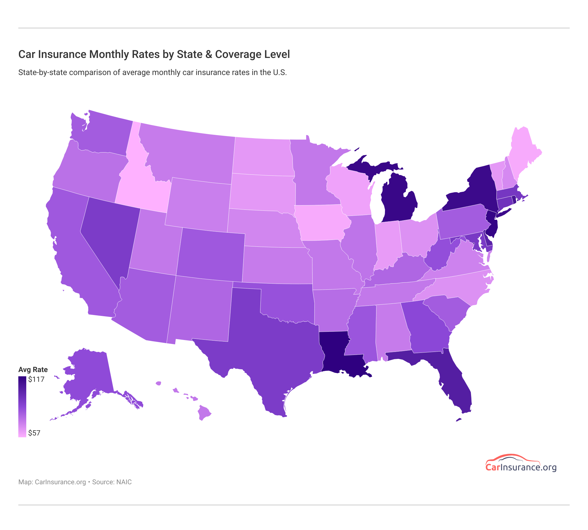 <h3>Car Insurance Monthly Rates by State & Coverage Level</h3> <h3>Car Insurance Monthly Rates by State & Coverage Level</h3>