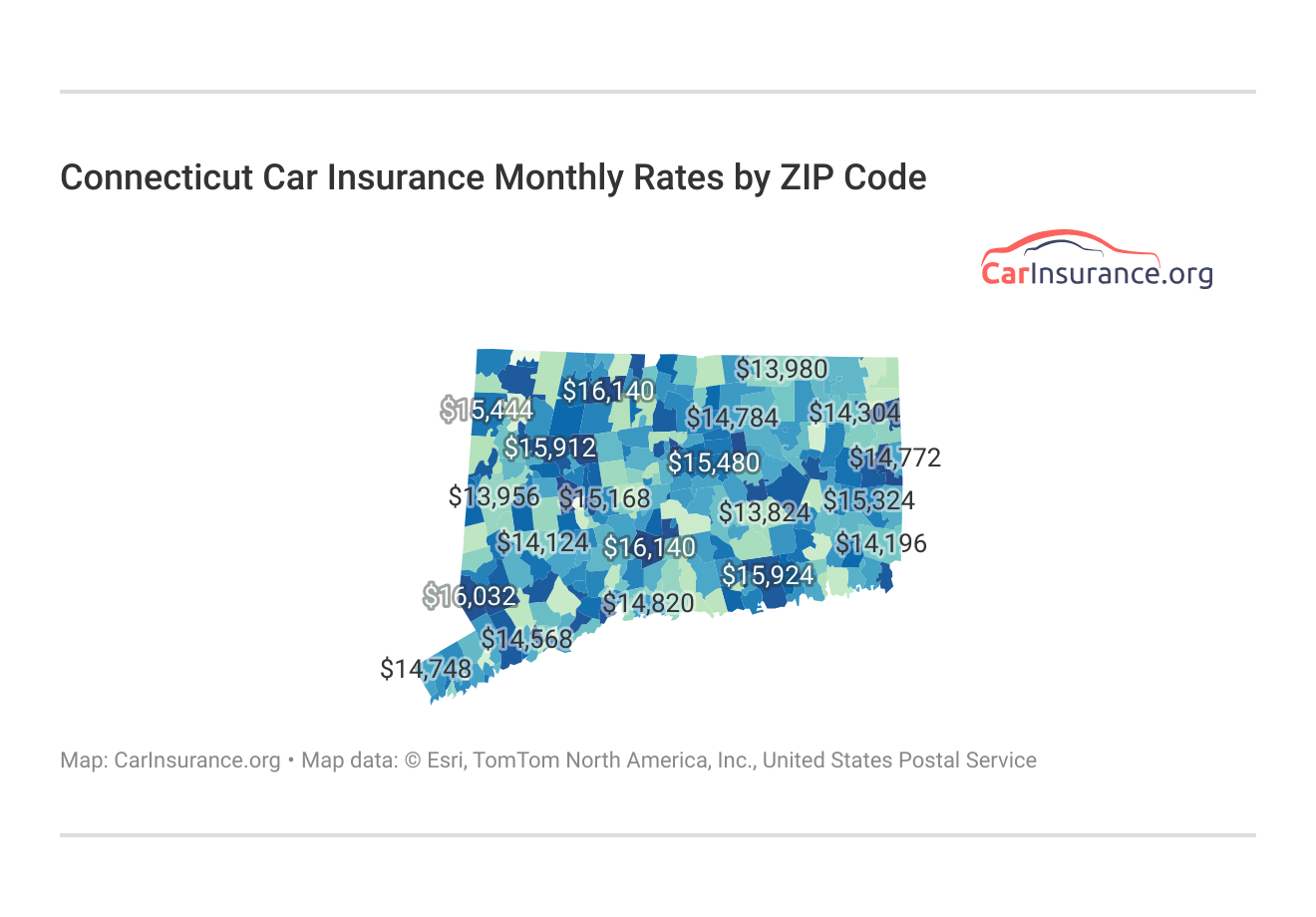 <h3>Connecticut Car Insurance Monthly Rates by ZIP Code</h3> <h3>Connecticut Car Insurance Monthly Rates by ZIP Code</h3>