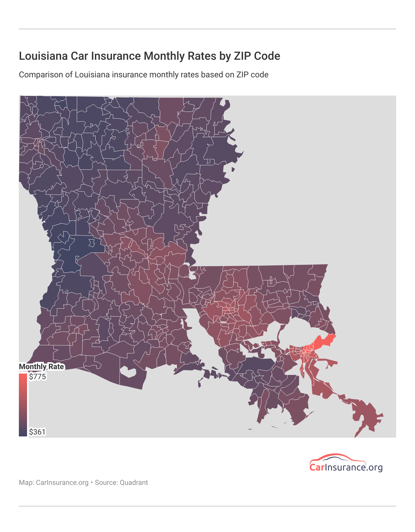 <h3>Louisiana Car Insurance Monthly Rates by ZIP Code</h3> <h3>Louisiana Car Insurance Monthly Rates by ZIP Code</h3>