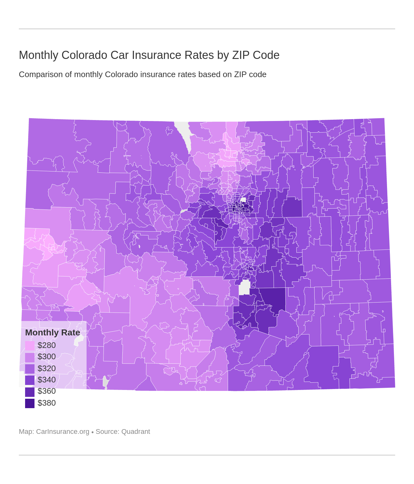 Monthly Colorado Car Insurance Rates by ZIP Code Monthly Colorado Car Insurance Rates by ZIP Code