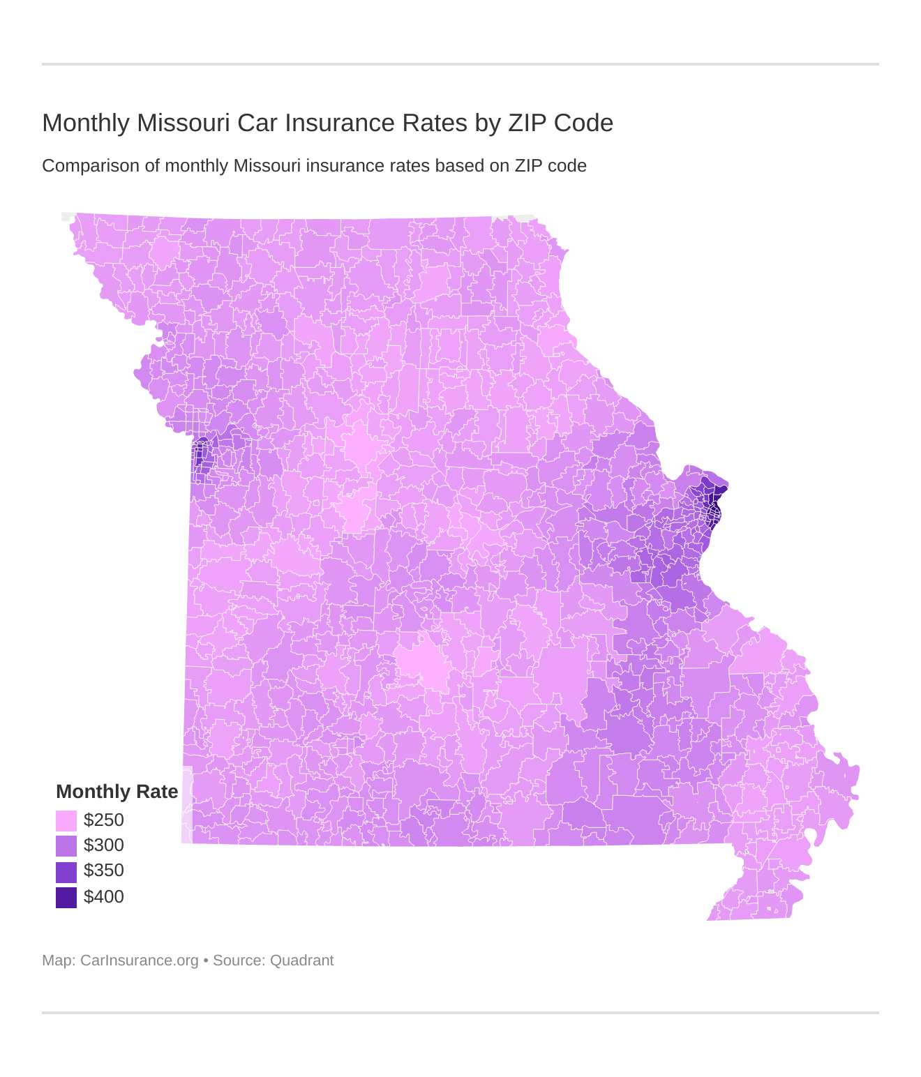 Monthly Missouri Car Insurance Rates by ZIP Code Monthly Missouri Car Insurance Rates by ZIP Code